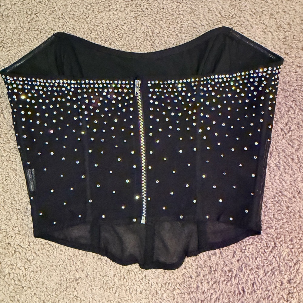 Edikted Sheer Rhinestone Corset - Picture 2 of 3